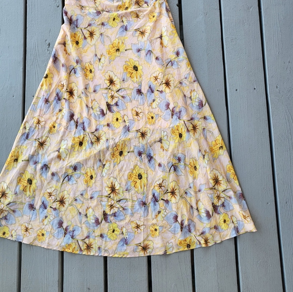 Petal and Pup Yellow Floral Midi Dress XL Bustier Bodice‎ A-line Silhouette - Picture 3 of 6